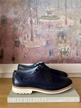 Tommy Hilfiger Navy Leather Casual Derby Shoes - Size 9.5